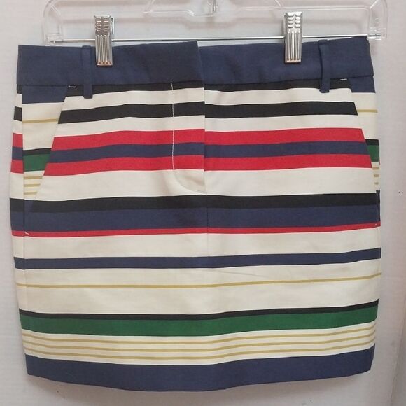 J. Crew Blue and Red Mini Skirt Resort Wear....NEW But No Tag - Picture 1 of 5